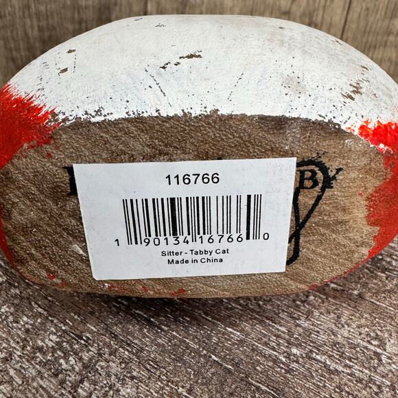 Rustic Tabby Cat Shelf Sitter Wood Love Home Decor Boho Home FAST SHIP - Picture 7 of 8